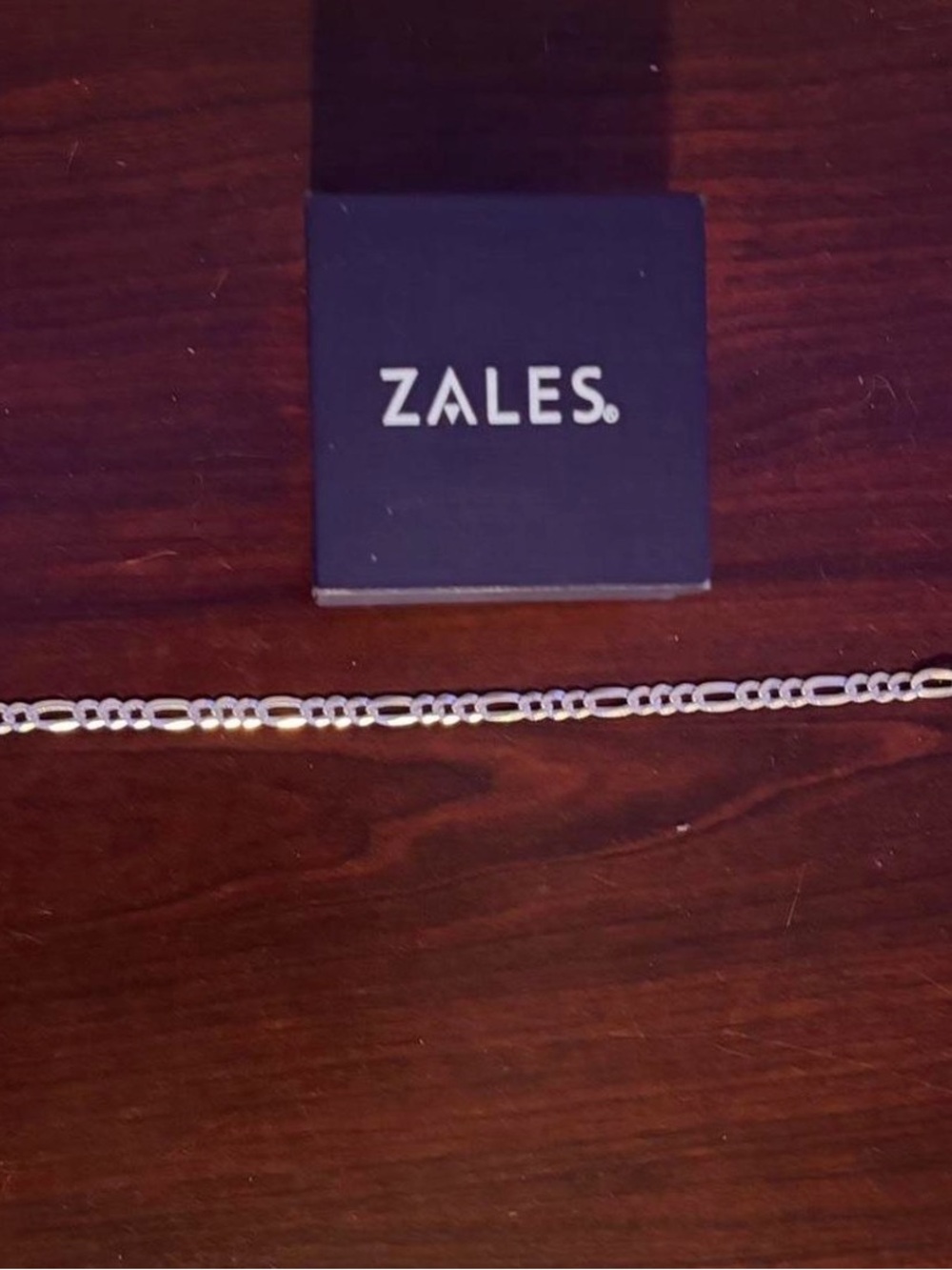 Zales Polished Silver Figaro Chain Necklace